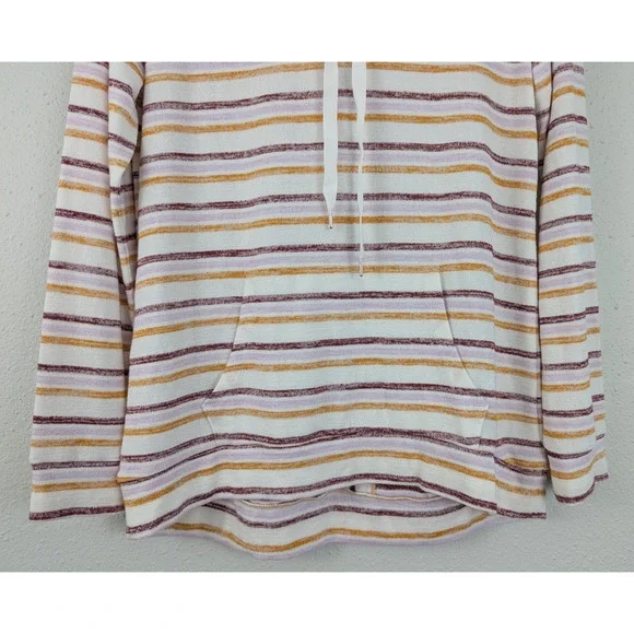 New Market & Spruce sz S Knit Hoodie Top or T-shirt multi color stripes ls 2575 - Picture 2 of 6